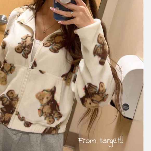 GUC Grayson Threads size L kids oversized lightweight teddy bear sherpa zip up - Picture 2 of 5